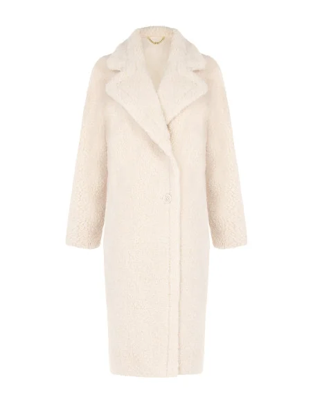 Long Faux Fur Coat with Matching Gloves by Rinascimento