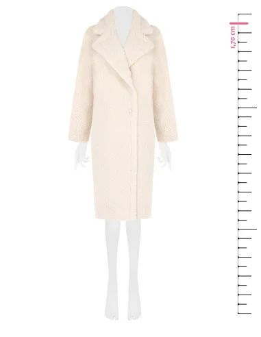 Long Faux Fur Coat with Matching Gloves by Rinascimento