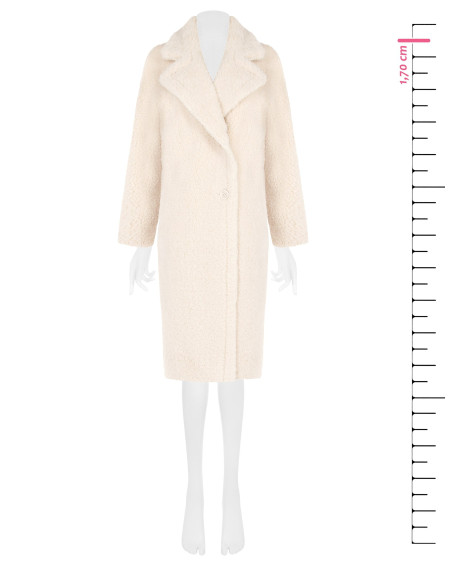 Long Faux Fur Coat with Matching Gloves by Rinascimento