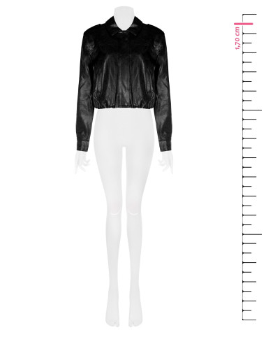 Veste en simili-cuir brillant, effet légèrement froissé, avec boutons assortis « Rinascimento »