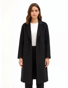 Handmade Long Coat in Rinascimento Wool-Blend Cloth