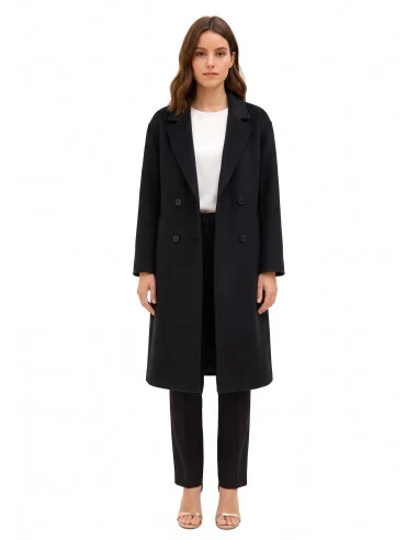 Handmade Long Coat in Rinascimento Wool-Blend Cloth