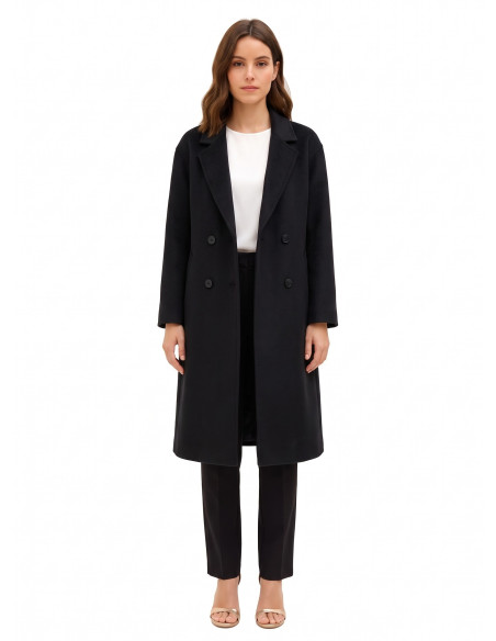 Handmade Long Coat in Rinascimento Wool-Blend Cloth