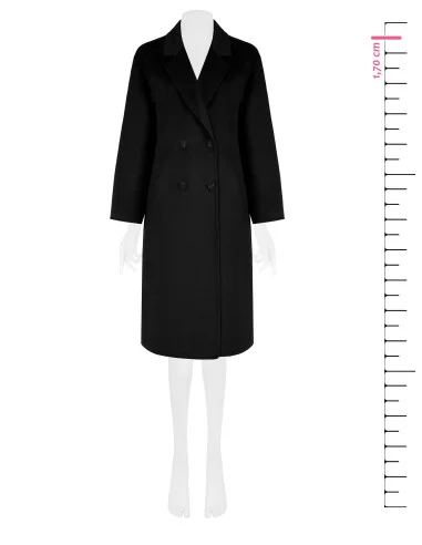 Handmade Long Coat in Rinascimento Wool-Blend Cloth