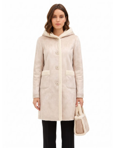 Cappotto Lungo In Simil Montone Con Borsetta Coordinata E Cappuccio Rinascimento