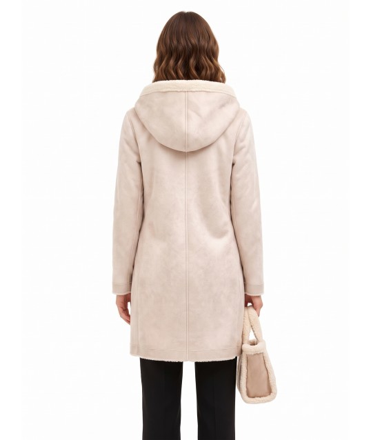 Cappotto Lungo In Simil Montone Con Borsetta Coordinata E Cappuccio Rinascimento