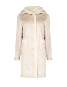 Long faux sheepskin coat with matching handbag and Rinascimento hood 2