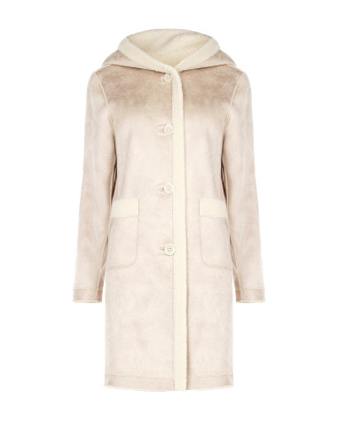 Cappotto Lungo In Simil Montone Con Borsetta Coordinata E Cappuccio Rinascimento