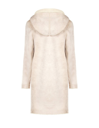 Long faux sheepskin coat with matching handbag and Rinascimento hood