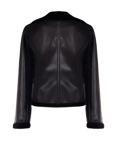 Giubbotto Biker In Similpelle E Pelliccia Sintetica Rinascimento