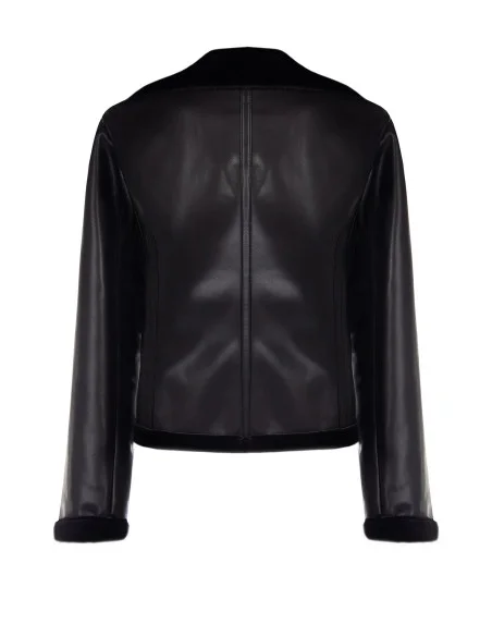 Giubbotto Biker In Similpelle E Pelliccia Sintetica Rinascimento
