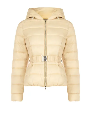 Rinascimento Short, Fitted Down Jacket with Hood and Elasticated Waistband