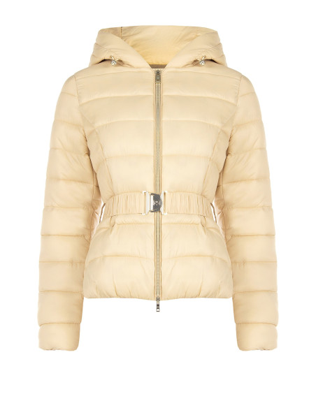Rinascimento Short, Fitted Down Jacket with Hood and Elasticated Waistband