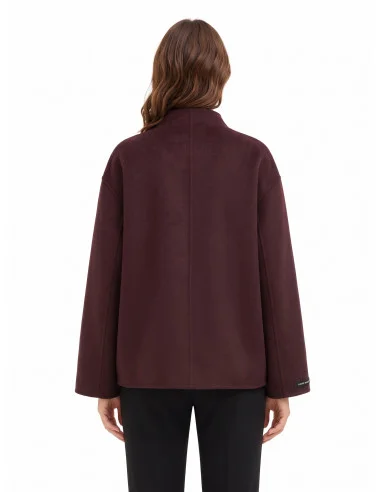 Cappotto Corto Over Hand Made In Panno Misto Lana Rinascimento