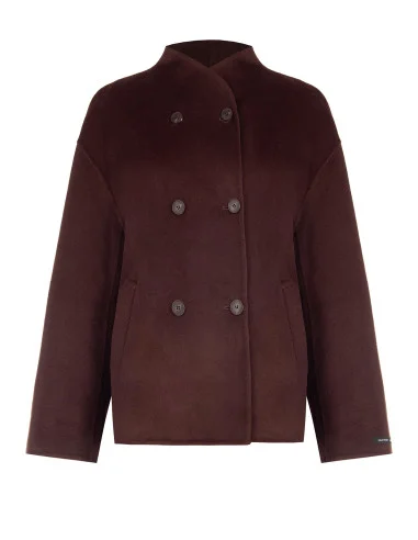 Hand-made, oversized short coat in a wool-blend fabric by Rinascimento