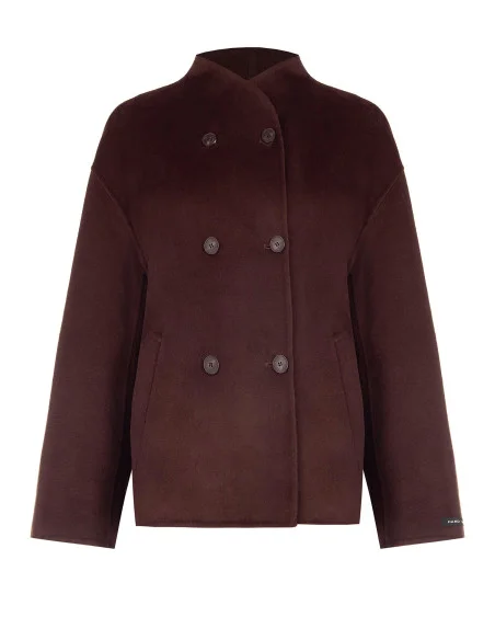 Cappotto Corto Over Hand Made In Panno Misto Lana Rinascimento