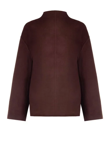Hand-made, oversized short coat in a wool-blend fabric by Rinascimento