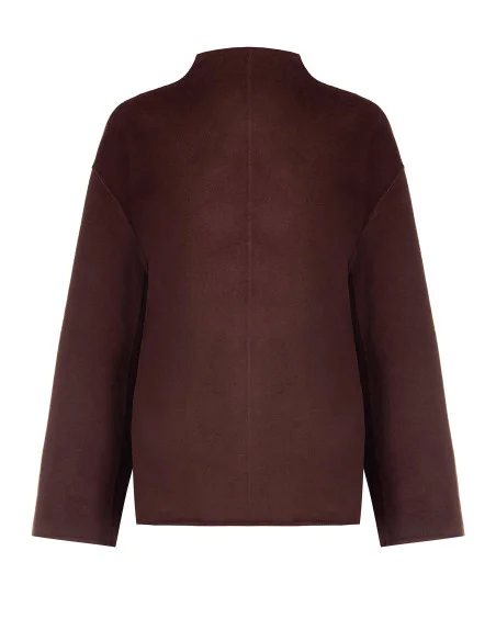 Hand-made, oversized short coat in a wool-blend fabric by Rinascimento