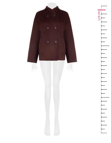 Hand-made, oversized short coat in a wool-blend fabric by Rinascimento