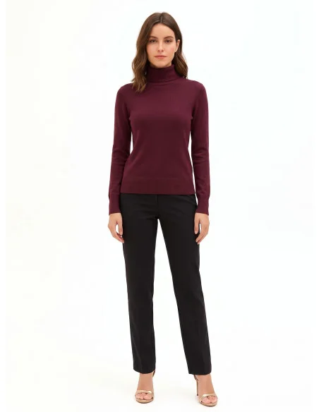 Rinascimento-Style Roll-Neck Jumper with Wide Neckline