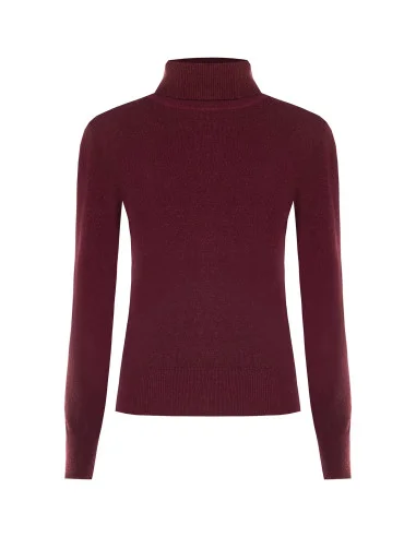 Rinascimento-Style Roll-Neck Jumper with Wide Neckline