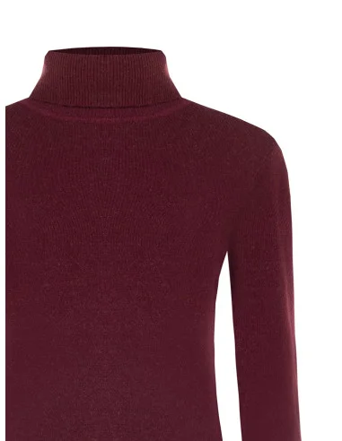Rinascimento-Style Roll-Neck Jumper with Wide Neckline
