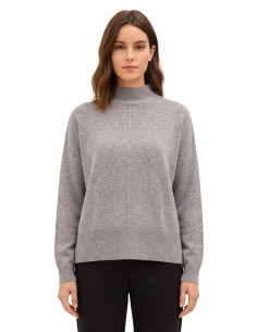 Pull ample à col roulé en laine avec couture centrale « Rinascimento »