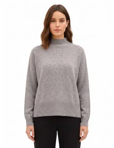 Rinascimento Oversized Wool Turtleneck Jumper with Centre Seam