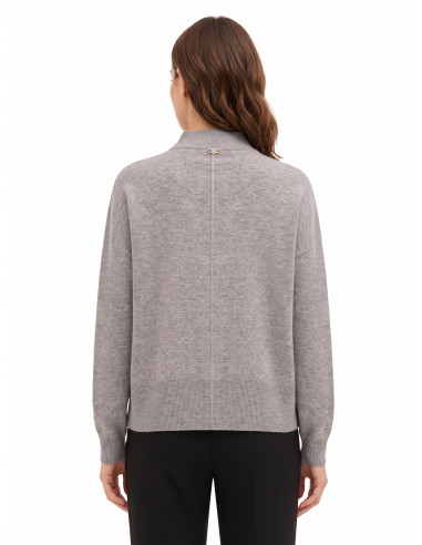 Rinascimento Oversized Wool Turtleneck Jumper with Centre Seam