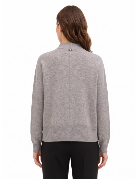 Rinascimento Oversized Wool Turtleneck Jumper with Centre Seam