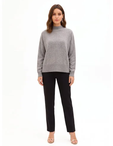 Rinascimento Oversized Wool Turtleneck Jumper with Centre Seam