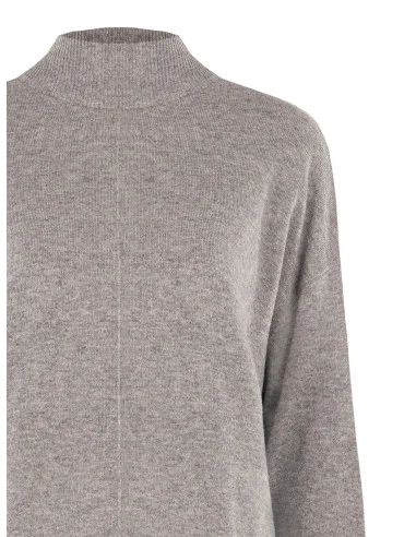 Pull ample à col roulé en laine avec couture centrale « Rinascimento »