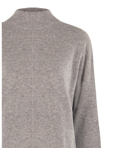 Rinascimento Oversized Wool Turtleneck Jumper with Centre Seam
