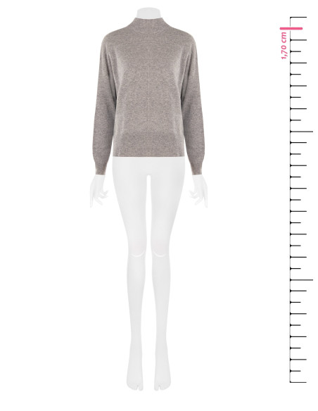 Pull ample à col roulé en laine avec couture centrale « Rinascimento »