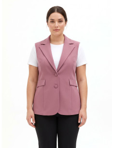 Gilet Curvy Sfiancato In Scuba Crepe Rinascimento Curvy