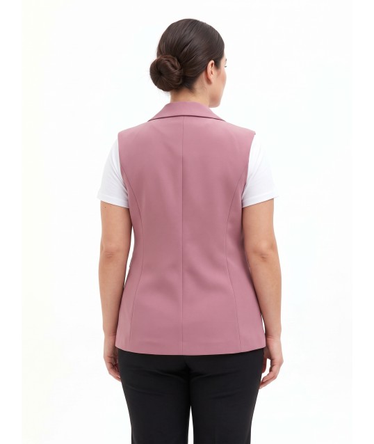 Rinascimento Curvy Fitted Curvy Scuba Crepe Waist-Defining Waistcoat