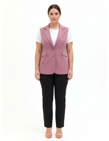 Gilet Curvy Sfiancato In Scuba Crepe Rinascimento Curvy