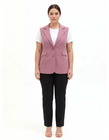 Gilet Curvy Sfiancato In Scuba Crepe Rinascimento Curvy