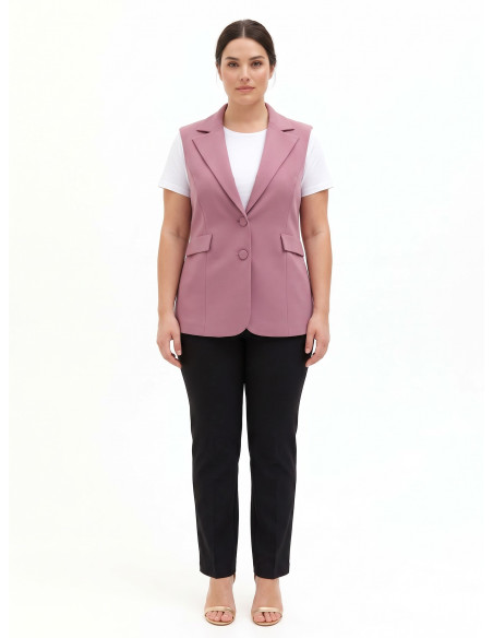 Gilet Curvy Sfiancato In Scuba Crepe Rinascimento Curvy