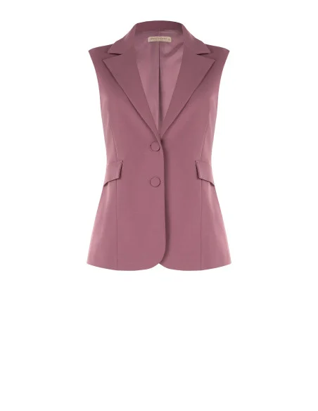 Gilet Curvy Sfiancato In Scuba Crepe Rinascimento Curvy