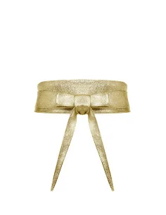 Metallic Genuine Leather Sash Belt Rinascimento