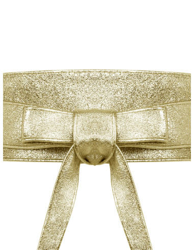 Metallic Genuine Leather Sash Belt Rinascimento