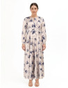 Robe longue pour femmes rondes en satin avec bande plissée à la tai...