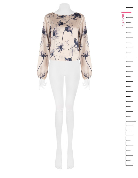 Blusa Fluida In Raso A Fiori Grandi Rinascimento