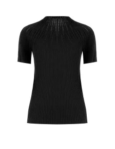 Pull moulant à côtes et rayures en tulle « Rinascimento » 2