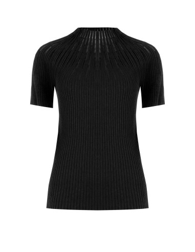 Pull moulant à côtes avec des rayures en tulle « Rinascimento » - V...