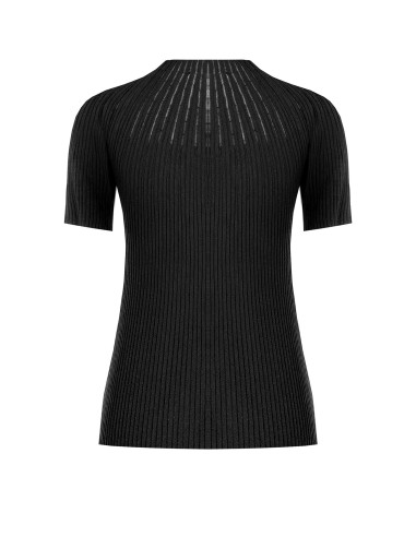 Rinascimento Tulle-Striped Ribbed Fitted Jumper - Vestiti Firmati L...