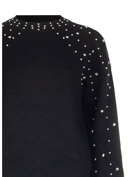 Maglione In Misto Viscosa Con Cristalli E Perle Rinascimento
