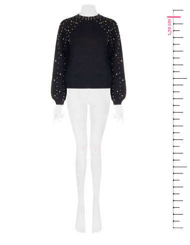Pull en mélange de viscose avec cristaux et perles Rinascimento