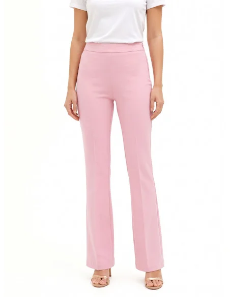 Pantalon évasé en tissu technique avec fermeture éclair latérale Rinascimento